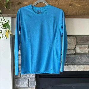 PATAGONIA capilene 3 womens M blue midweight long sleeve layering